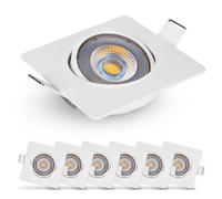 Emos Exclusive Spot LED Encastrable carré 3000K - Lampe Plafond Orientable 50° pour ampoules LED 6 Spots LEDs carrés