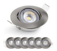 Emos Exclusive Spot LED Encastrable - Lampe Plafond Orientable 50° pour ampoules LED 6 Spots LEDs Ronds 5 W/450 Lumens [6500K]