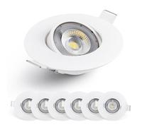 EMOS Spot LED Encastrable 230V, 5W / 450lm, 50° Orientable, Plafonnier LED encastré, blanc froid 6500K, Lot de 6 Spots de plafond pour l'intérieur, extra plat, ronde, Couleur blanc