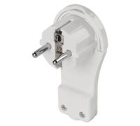 EMOS - fiche coudée Extra-Plate avec Languette - fiche Schuko Plate avec poignée Rabattable - 250 V, 16 A, 3 680 W - pour câble de rallonge à 3 conducteurs jusqu'à 2,5 mm2 - IP20 pour l'intérieur