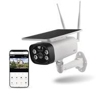 EMOS GoSmart Caméra de surveillance sans fil IP-600 Eye avec WiFi et application + panneau solaire, 1080p Smart Home IP, caméra IP avec batterie, compatible avec Alexa, Google Assistant, sans Piège
