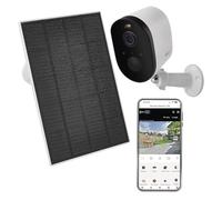 EMOS GoSmart - Caméra extérieure Intelligente avec Wi-FI et Panneau Solaire, caméra de Surveillance sans Fil 5 MP - Grand Angle de 135° - Vision Nocturne 9 m - Détection de Mouvement, Zone privée