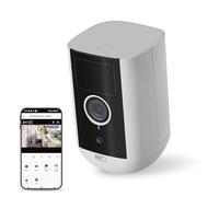 EMOS GoSmart Caméra de Surveillance Intelligente Intérieur/Extérieur 5MP WiFi Universelle avec Application Détection de Mouvement Vision Nocturne Batterie Compatible avec Google Assistant et