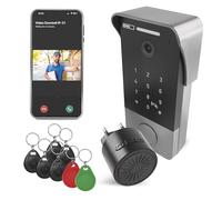 EMOS GoSmart Interphone vidéo Intelligent avec Application - Connexion Ethernet 1 câble - Étanche - Caméra Full HD de 2 MP - avec Serrure avec Clavier, Sonnette, Bloc d'alimentation, puces RFID
