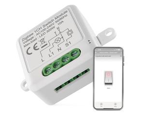 EMOS GoSmart - Module d'interrupteur d'éclairage Smart Home avec application - ZigBee - Pour interrupteur unique - Interrupteur relais encastré pour commande à distance - Commande vocale - Compatible