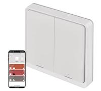EMOS GoSmart Smart Home Interrupteur de scène Portable avec Affichage LED et Application - Fonctionne avec Piles - 2 Boutons, 6 scènes - Contrôle Un Nombre illimité d'appareils intelligents ou de