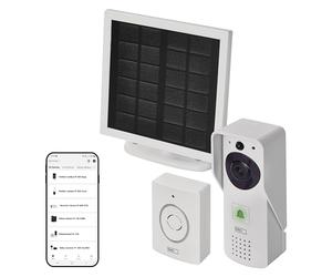 EMOS GoSmart - Sonnette vidéo Intelligente avec Application - WiFi - Caméra étanche Full HD 1080p - Panneau Solaire/Batterie - Sonnette de Verrouillage de Porte - Protection antivol - Compatible
