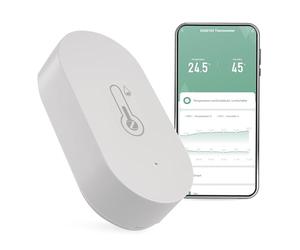 EMOS GoSmart - Thermomètre Smart Home avec application - Plage de température intérieure de -20 °C à +60 °C - Unité de température réglable °C/°F - Batterie incluse - Compatible Google Home et Alexa -