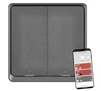 EMOS GoSmart ZigBee Interrupteur de scène Portable Smart Home avec Affichage LED et Application - Fonctionne avec Piles - 2 Boutons, 6 scènes - Contrôle Un Nombre illimité d'appareils intelligents ou