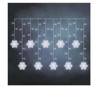 EMOS Guirlande de flocons de neige avec 60 LED, rideau lumineux de 135 cm + câble d'alimentation de 5 m, lumière blanche froide, guirlande lumineuse LED + bloc d'alimentation, durée d'éclairage 10 000