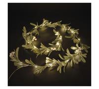 EMOS - Guirlande de gui LED de 1,5 m - Guirlande de gui avec 25 LED, blanc chaud - Minuterie 6/18 h - Fonctionne avec piles (3 x AA), longueur du câble de 25 cm - Durée de vie : 10 000 heures - Pour