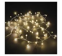 EMOS - Guirlande de perles LED de 120 cm - Perles décoratives et 40 LED blanc chaud sur fil de grappage - Minuterie 6/18 h, câble de 30 cm, fonctionne avec piles (3 x AA) - Durée de vie : 10 000
