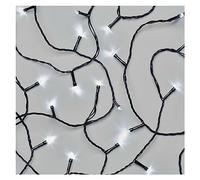 EMOS Guirlande lumineuse LED blanc froid de 5,6 m - Fil noir avec 80 LED - Fonction minuterie 6/18 h - Fonctionne avec 3 piles AA - Durée d'éclairage : 10 000 h - IP44 - Pour intérieur et extérieur