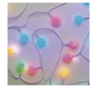 EMOS Guirlande lumineuse LED Cherry multicolore pour l'intérieur et l'extérieur, 4 m de long, 40 LED en forme de boule, 2,5 cm, minuterie 6 h, bloc d'alimentation et transformateur, pour fêtes, Noël