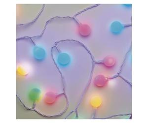 EMOS Guirlande lumineuse LED Cherry multicolore pour l'intérieur et l'extérieur, 4 m de long, 40 LED en forme de boule, 2,5 cm, minuterie 6 h, bloc d'alimentation et transformateur, pour fêtes, Noël,