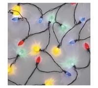 EMOS Guirlande lumineuse LED de style rétro, 9,8 m + 5 m de câble, 50 LED, 8 modes d'éclairage, bloc d'alimentation, IP44, pour l'intérieur et l'extérieur, multicolore
