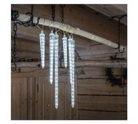 EMOS Guirlande lumineuse stalactite avec effet cascade 160 LED, rideau lumineux de 2 m + câble de 5 m, blanc froid, guirlande LED + alimentation, durée d'éclairage 10 000 heures, IP44 pour intérieur