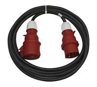 EMOS - IP44 CEE-câble de rallonge 10m - fiche 5 pôles - étanche, résistant à la température - 400 V, 16 A, 3680 W - Isolation en Caoutchouc - CGSG 5C x H05RR-F 2,5 mm2 - pour l'extérieur & Le Camping