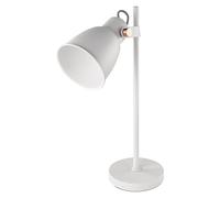 EMOS JULIAN Z7621W Lampe de bureau design vintage en métal avec douille E27 et bloc d'alimentation Lampe de lecture avec abat-jour réglable et câble de 150 cm Blanc