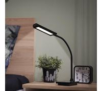 EMOS KYLE Lampe de table LED 5,5 W, luminosité 300 lm, recharge de téléphone portable avec USB ou sans fil, minuterie, intensité variable, couleur de la lumière réglable (3000-4500 K), IRC élevé (>