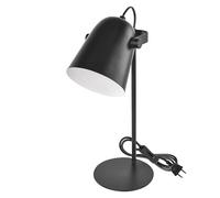 EMOS - Lampe de bureau design NINA en métal avec douille E27 - Lampe de table vintage pour ampoule E27 - Lampe de chevet avec câble de 150 cm et prise européenne - Lampe de lecture sans ampoule - Noir