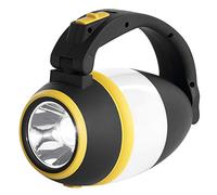 EMOS - Lampe de camping LED multifonctionnelle - portable - 3 types de lumière - 215 lm, max. 305 m - 3 modes d'éclairage - 90 heures - fonctionne sur piles (3 x AA) - pour l'extérieur - noir/jaune