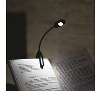 EMOS - Lampe de lecture LED - Clip de fixation - 10 lm, max. 7 m - 2 modes d'éclairage - 35 heures - Fonctionne avec piles (AAA Micro) - Pour l'intérieur et l'extérieur - Noir