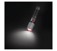 EMOS - Lampe de poche LED en métal avec batterie, fonction Boost, batterie externe et zoom - Rechargeable, résistante aux chocs, étanche - Super lumineuse 1200 lm, 200 m - Clip et aimant - Pour