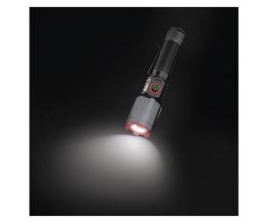 EMOS - Lampe de poche LED en métal avec batterie, fonction Boost, batterie externe et zoom - Rechargeable, résistante aux chocs, étanche - Super lumineuse 1200 lm, 200 m - Clip et aimant - Pour