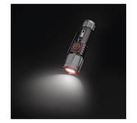 EMOS - Lampe de poche LED en métal avec batterie, fonction Boost et mise au point - Rechargeable, résistante aux chocs et étanche - Super lumineuse 300 lm, 100 m - Clip et aimant - Pour intérieur et