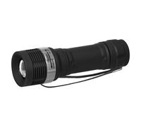 EMOS E-1512 Lampe de Poche LED zoomable, IP43, étanche et résistante au Gel, 75 lumens, portée d'éclairage de 125 m, 15 Heures d'autonomie, Plastique, Noir, 3,5 x 3,5 x 12 cm