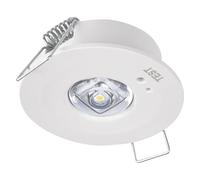 EMOS - Lampe de sécurité LED ORSU 1 W avec 2 lentilles et batterie - Éclairage anti-panique avec fonction de test automatique - Mode d'urgence 3 heures - Montage encastré - Lumière blanche froide