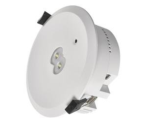 EMOS - Lampe de sécurité LED ORSU 3 W avec 2 lentilles et batterie - Éclairage anti-panique avec bouton de test manuel - Mode d'urgence 3 heures - Montage encastré - Lumière blanche froide - Pour