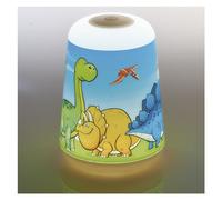 EMOS Lampe de table et lampe à main pour enfant avec design dinosaure et minuterie, lampe de chevet/veilleuse, lampe de poche, lampe de bureau pour enfant, blanc avec motif dinosaure