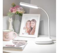 EMOS Lampe de table LED Molly 12 W, luminosité 650 lm, intensité variable, couleur de la lumière réglable (3000-6500 K), bras de lampe flexible, câble de charge de 1,5 m avec adaptateur secteur 10 V