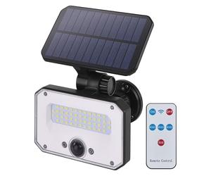 EMOS - Lampe solaire LED SPILO pour l'extérieur avec détecteur de mouvement et télécommande - Applique murale solaire pour maison/jardin - Portée du capteur 6 m/120° - 4 modes d'éclairage, luminosité
