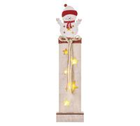 EMOS LED décoration en bois - bonhomme de neige, 46 cm, 2x AA, intérieur, blanc chaud, minuterie, DCWW12
