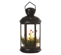 EMOS LED decoration - Lanterne de Noël avec bougies noire, 35,5 cm, 3x C, intérieur, vintage, DCLV15