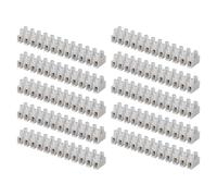 EMOS Lot de 10 bornes de raccordement pour fil de 1,5 mm² à 6 mm², 10 verrous avec 12 pièces, 450 V ~/41 A, blanc, borne de lustre avec fixation à vis, facile à séparer, sans deux côtés