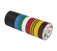 EMOS Lot de 10 rubans isolants en PVC - 15 mm x 10 m - 0,13 mm d'épaisseur - Auto-adhésif - Haute résistance diélectrique et plage de température d'application - Résistant aux UV - Connexion étanche -