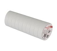 EMOS Lot de 10 rubans isolants en PVC - Blanc - 19 mm x 20 m - 0,13 mm d'épaisseur - Haute résistance diélectrique et plage de température d'application - Résistant aux UV - Connexion étanche - Sans