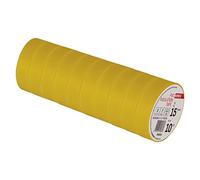 EMOS Lot de 10 rubans isolants en PVC Jaune 15 mm x 10 m Épaisseur 0,13 mm Haute résistance à la tension et plage de température d'application Résistant aux UV Connexion étanche Sans tissu textile