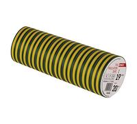 EMOS Lot de 10 rubans isolants en PVC jaune/vert 19 mm x 20 m Épaisseur 0,13 mm Haute résistance à la tension et plage de température d'application Résistant aux UV Imperméable sans tissu