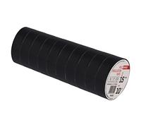 EMOS Lot de 10 rubans isolants en PVC - Noir - 15 mm x 10 m - Épaisseur : 0,13 mm - Haute résistance à la traction et plage de température d'application - Résistant aux UV - Étanche - Sans