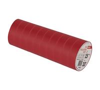 EMOS Lot de 10 rubans isolants en PVC - Rouge - 15 mm x 10 m - Épaisseur : 0,13 mm - Haute résistance à la traction et plage de température d'application - Résistant aux UV - Étanche - Sans