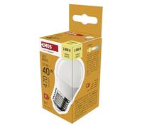 EMOS Mini ampoule LED, 5,5 W, remplace une ampoule à incandescence de 40 W, culot E27, luminosité 470 lumens, blanc chaud 3000 K, durée de vie de 20 000 heures, IRC min. 80, angle d'éclairage 180°