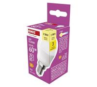 EMOS Mini ampoule LED globe 6,5 W remplace une ampoule à incandescence de 60 W, petite ampoule avec culot E14, luminosité 806 lm, blanc chaud 2700 K, durée de vie 30 000 h, IRC min. 80, angle