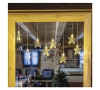 EMOS Mini rideau lumineux à 8 étoiles, guirlande lumineuse LED de 84 cm avec étoiles, blanc chaud, guirlande lumineuse + bloc d'alimentation, durée d'éclairage 10 000 h, IP44 pour l'intérieur et