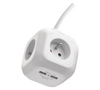 EMOS multiprise 1,9 m, 4 Prises françaises, USB, intérieur, câble 1,9 m