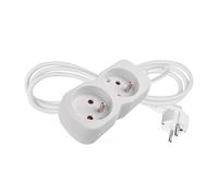 EMOS - Multiprise 2X 1,4m, 2 Prises French à 45° - 250V, 16A, 3680W - Isolation PVC Haute qualité - H05VV-F3G 1,0 mm² - Protection renforcée Contre Contacts accidentels - IP20 intérieur - Blanc